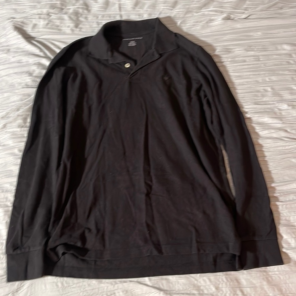 American Eagle 🦅 Long sleeve polo black Size Small